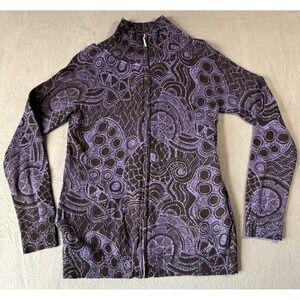 Soma Intimates Active purple long Sleeve Zip Up XSmall‎ Cotton blend